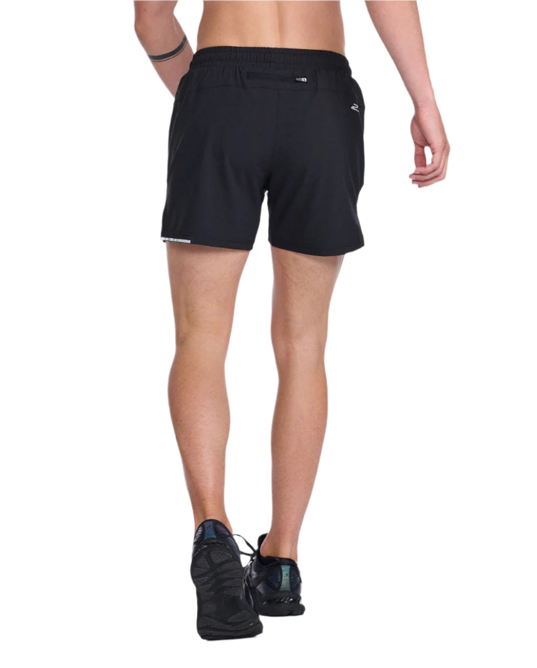2XU MR6903B Aero 5 Inch Men's Running Shorts (Black/Silver Reflective)