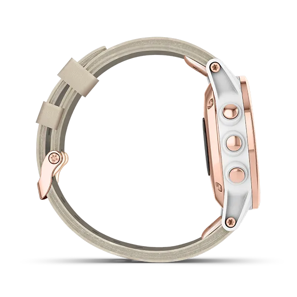 [Open Box] Garmin Fenix 5S Plus (Sapphire-Rose / Leather White Band)