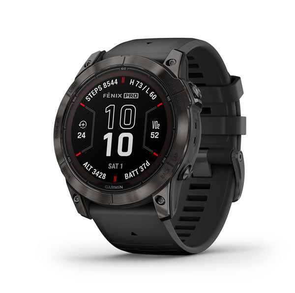 Garmin Fenix 7X Pro Sapphire Solar Edition Smart Watch (Carbon Gray DLC Titanium w/ Black Band)