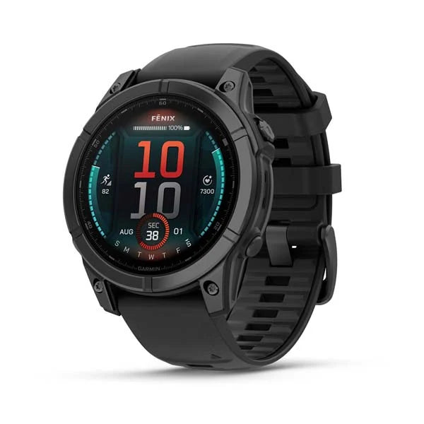 Garmin Fenix E Smart Watch (Slate Gray Steel/Black Silicone Band)