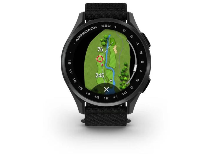 Garmin Approach S50 Smart Watch (Slate Aluminum Bezel/Black ComfortFit Nylon Band)