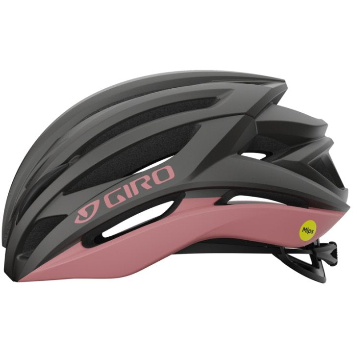 Giro Syntax MIPS Road Cycling Helmet (Matte Metallic Coal/Dusty Rose)