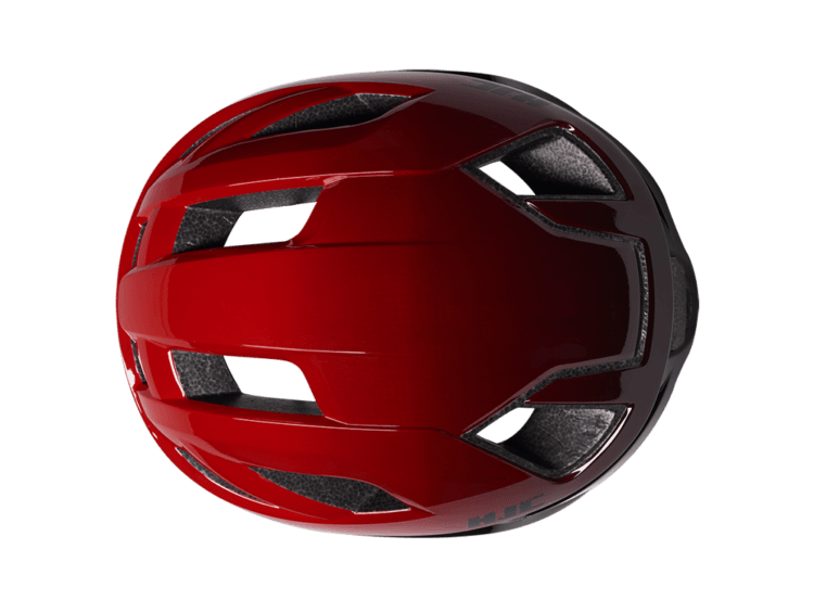 HJC Bellus Road Cycling Helmet (Matte Glossy Red Black) - BUMSONTHESADDLE