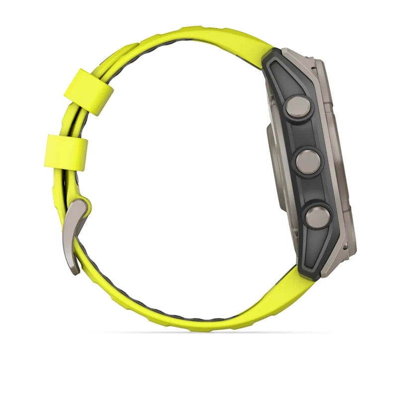 Garmin Fenix 8 Solar Edition Smart Watch (Titanium w/ Amp Yellow/Graphite Silicone Band)