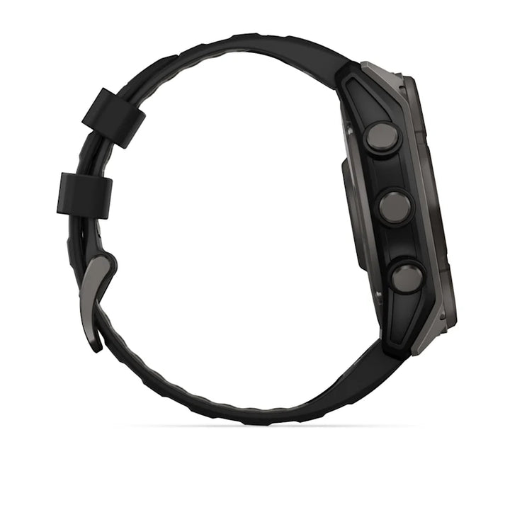Garmin Fenix 8 Solar Edition Smart Watch (Carbon Grey DLC Titanium w/ Black/Pebble Grey Silicone Band)