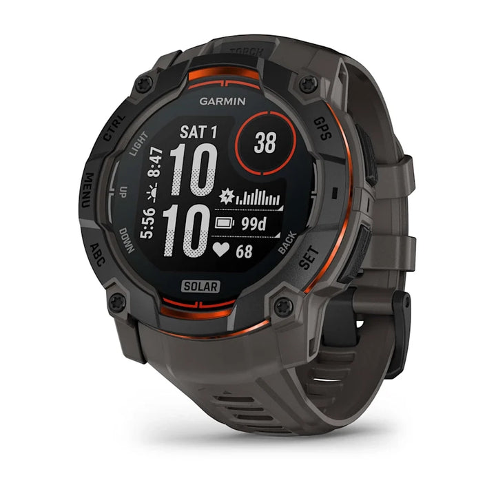 Garmin Instinct 3 Solar Smart Watch (Black/Charcoal Band)