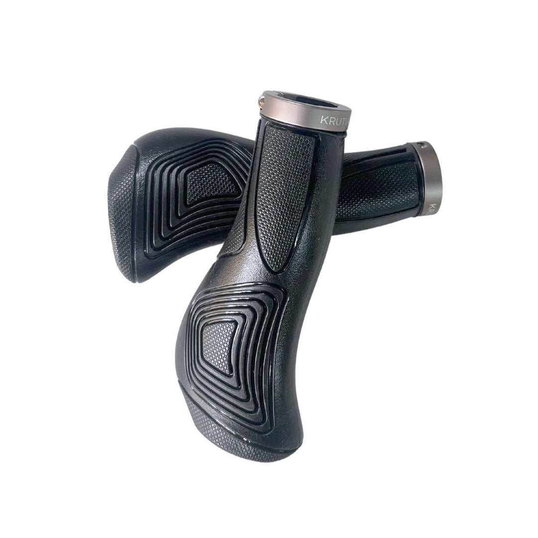 Krutials KRHG-04 Kushy Handelbar Grips (Black /Metal Grey) - BUMSONTHESADDLE