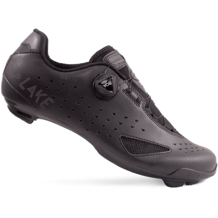 Lake CX177-X Wide Cycling Shoe (Black/Black Reflective)