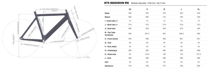 Look 875 Madison RS Disc Brake Frameset (Glossy Proteam Black)