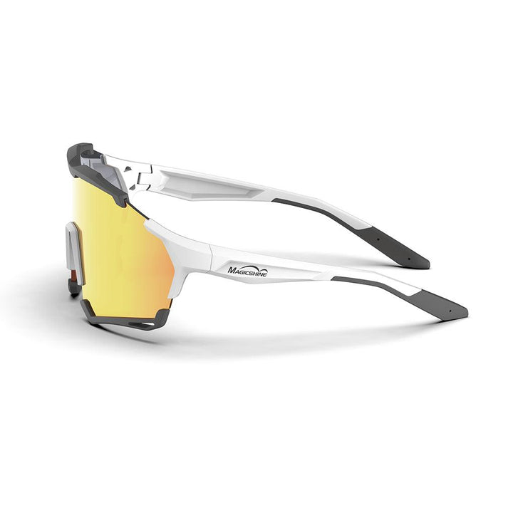 Magicshine Versatile Classic Sport Sunglasses (Gold/Clear) - BUMSONTHESADDLE