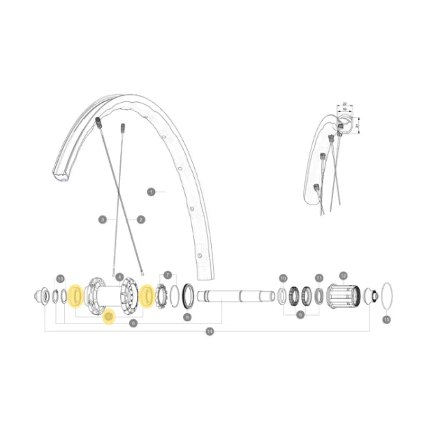 Mavic ID360 Ksyrium SL Rear Wheel Hub Bearings
