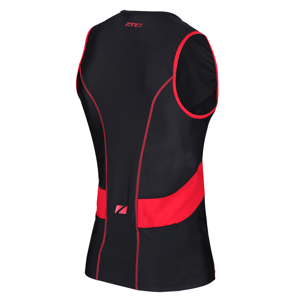 Zone 3 Activate Men's Cycling Tri Top (Black/Red)