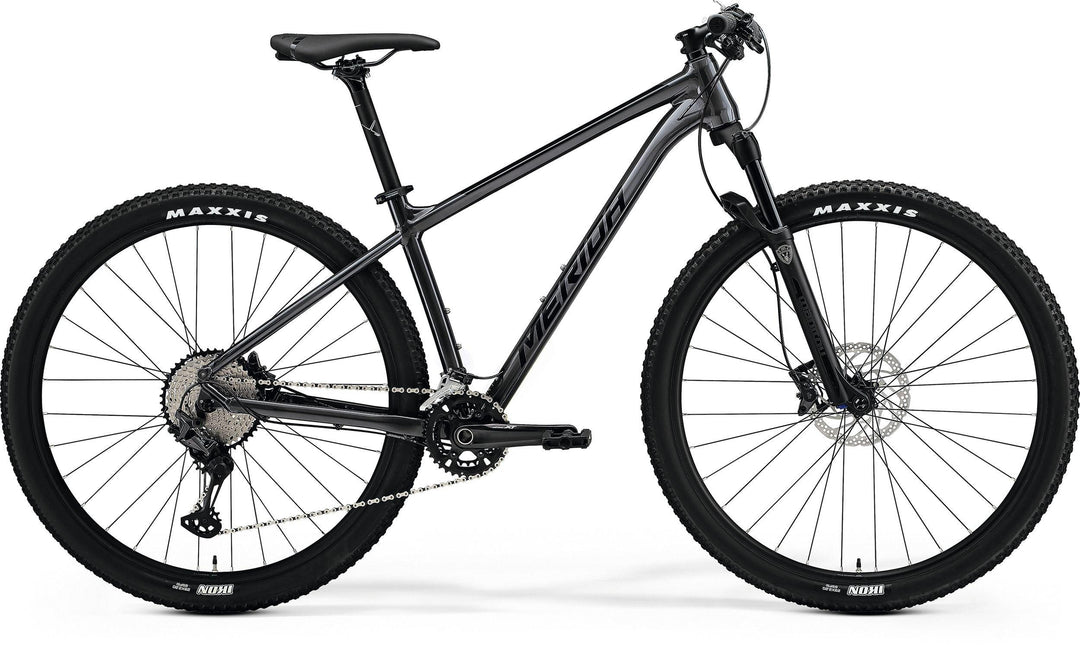 Merida Big.Nine XT2 aluminium 29er hardtail mountain bike in Dark Silver/Black