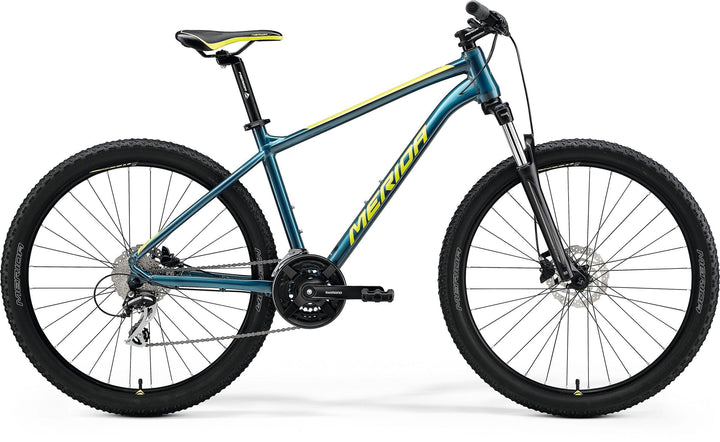 Merida Big.Seven 20-3x 27.5 inch hardtail mountain bike in Teal-Blue/Lime