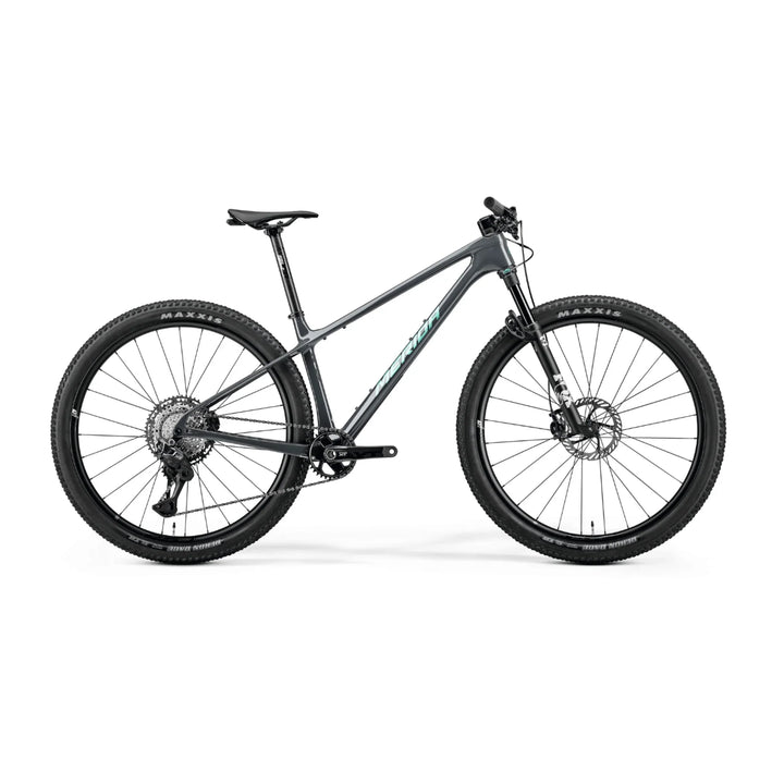 Merida Big.Nine XT carbon cross-country hardtail mountain bike in Dark Grey/Flash Teal