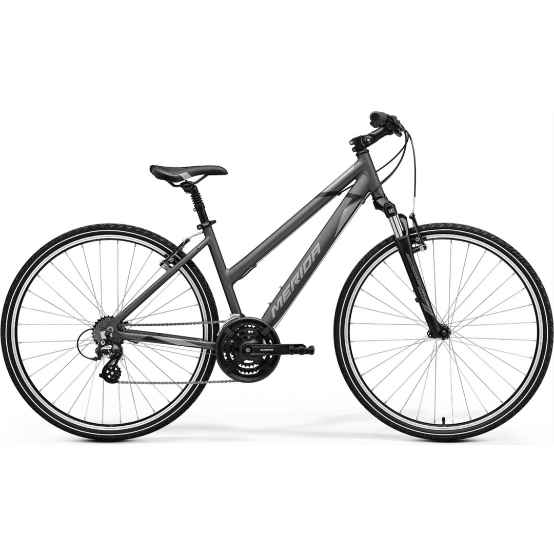 Merida Crossway 10-V Womens's Bike (Dark Silver/Grey/Black) - BUMSONTHESADDLE