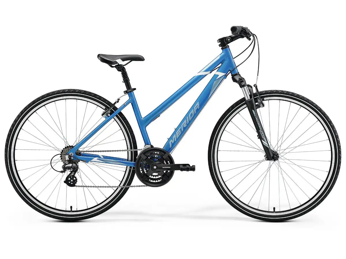 Merida Crossway 10-V Women's Bike (Steel Blue/White)