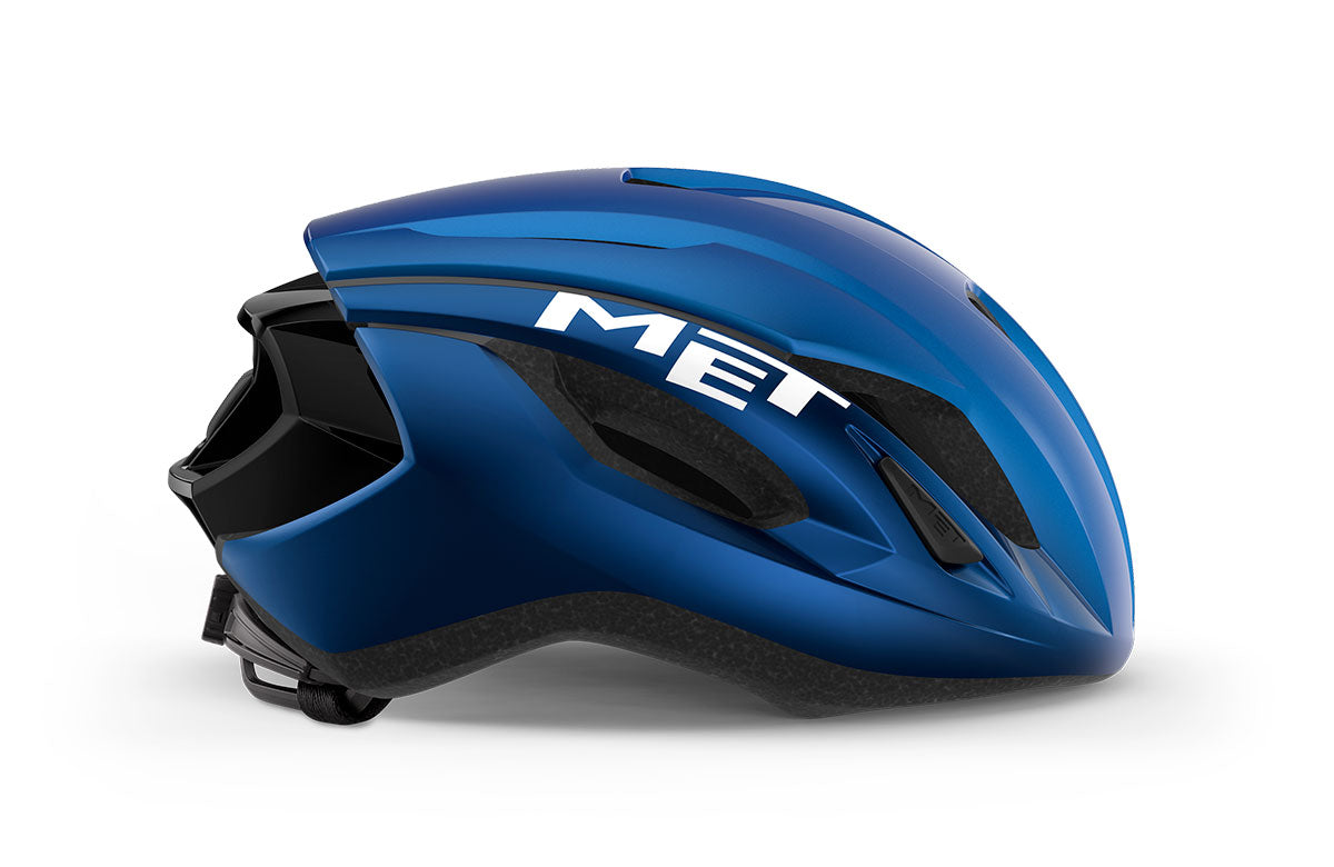 MET Strale Road Cycling Helmet (Blue Metallic Glossy)