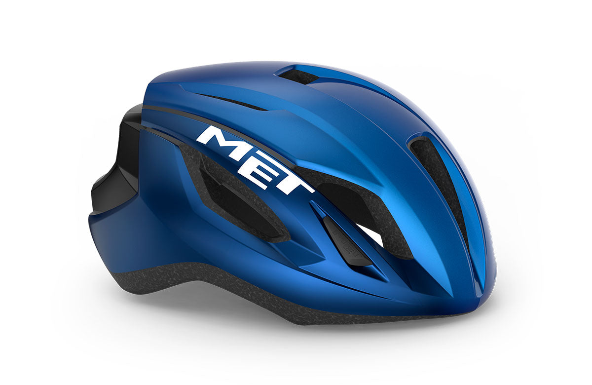 MET Strale Road Cycling Helmet (Blue Metallic Glossy)