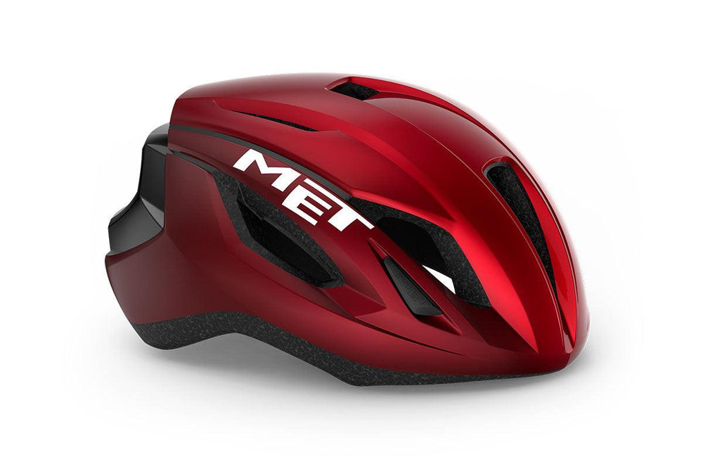 MET Strale Road Cycling Helmet (Red Metallic Glossy) - BUMSONTHESADDLE