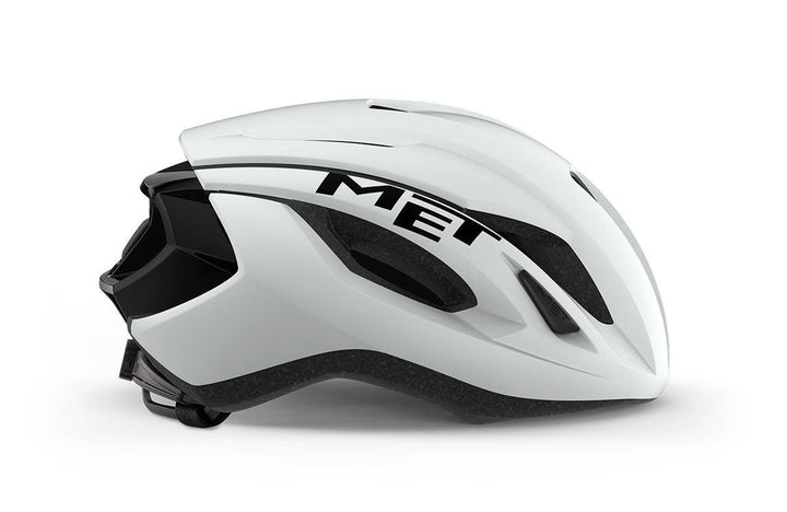 MET Strale Road Cycling Helmet (White Black) - BUMSONTHESADDLE