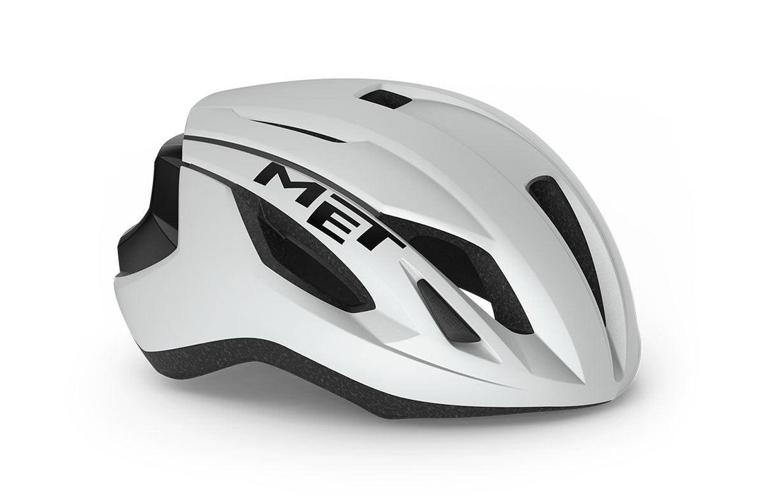 MET Strale Road Cycling Helmet (White Black) - BUMSONTHESADDLE