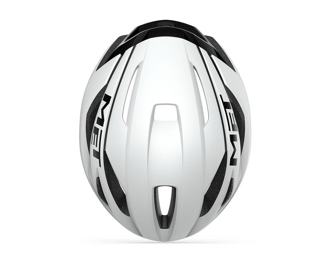 MET Strale Road Cycling Helmet (White Black) - BUMSONTHESADDLE