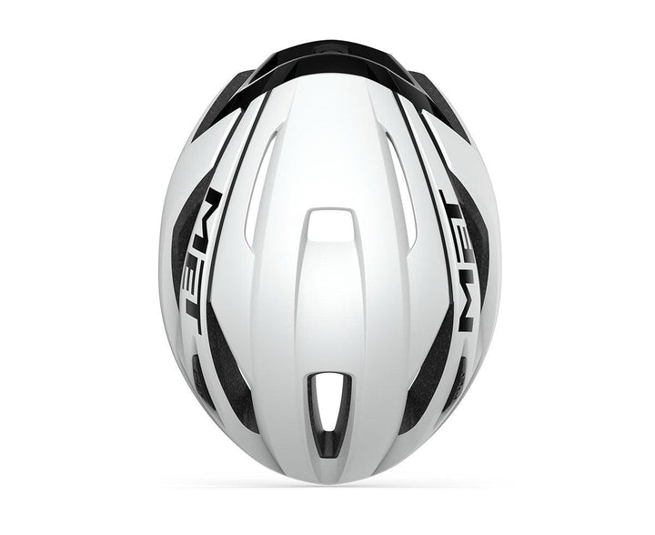 MET Strale Road Cycling Helmet (White Black) - BUMSONTHESADDLE