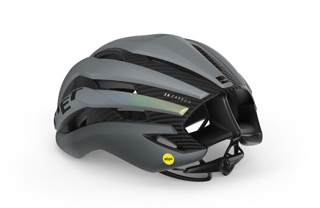 MET Trenta 3k Carbon MIPS Road Cycling Helmet (Gray Iridescent)