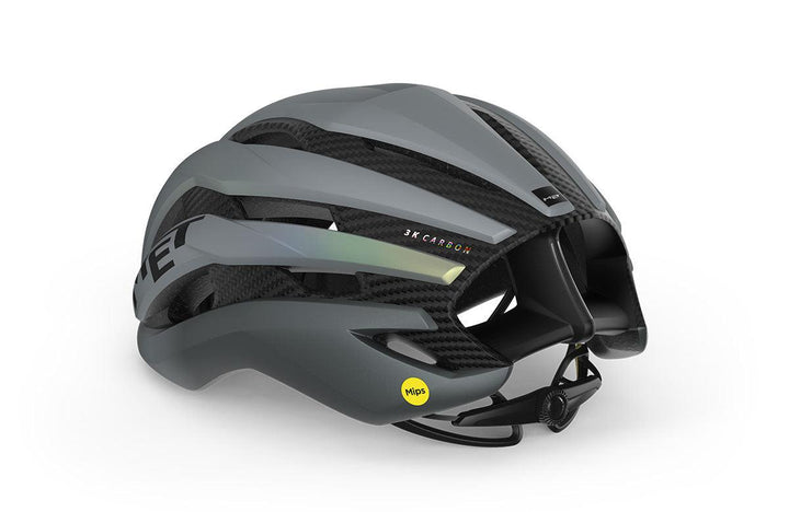 MET Trenta 3k Carbon MIPS Road Cycling Helmet (Gray Iridescent) - BUMSONTHESADDLE