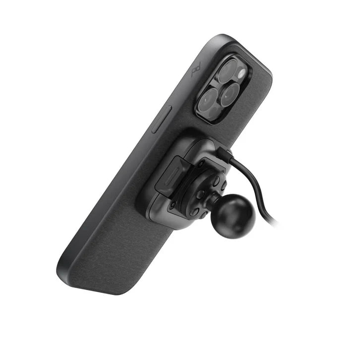 Peak Design Mobile Motorcycle Ball Mount Qi2 Charging Adapter w/ Locking (Black)