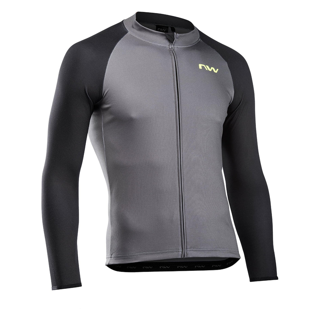 Northwave Blade 4 Long Sleeve Men's Cycling Jersey (Grey/Yellow Fluoroscent) - BUMSONTHESADDLE