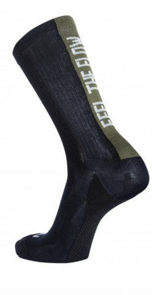 Northwave Feel the Flow Men's Cycling Socks (Black/Forest Green) - BUMSONTHESADDLE