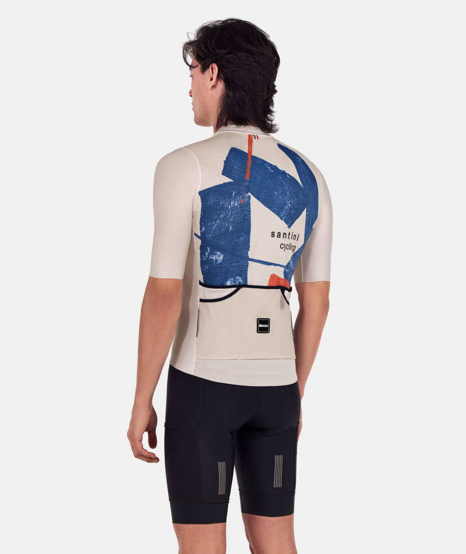 Santini Note Men's Cycling Jersey (Beige)