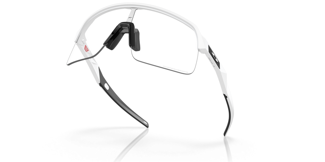 Oakley Sutro Lite Sport Sunglasses (Clear to Black Iridium Photochromic/Matte White)