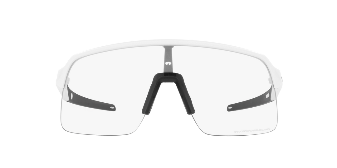 Oakley Sutro Lite Sport Sunglasses (Clear to Black Iridium Photochromic/Matte White)
