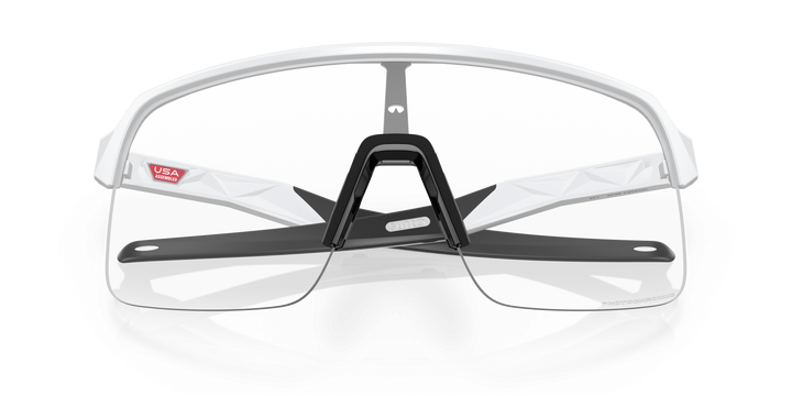 Oakley Sutro Lite Sport Sunglasses (Clear to Black Iridium Photochromic/Matte White)