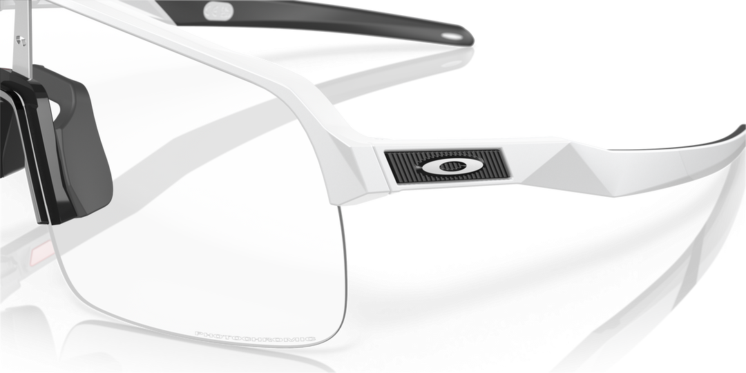 Oakley Sutro Lite Sport Sunglasses (Clear to Black Iridium Photochromic/Matte White)