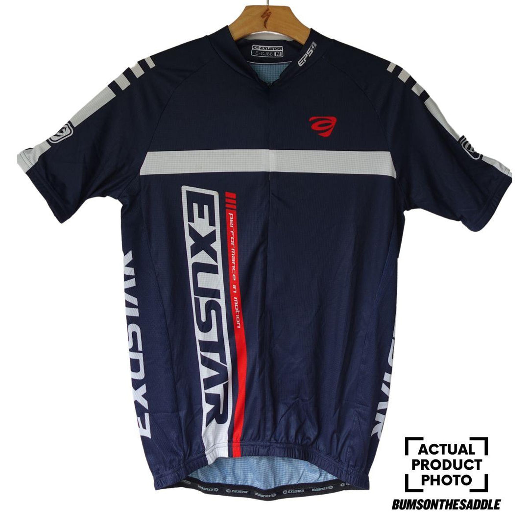 [Open Box] Exustar Logo Mens Cycling Jersey (Blue) - BUMSONTHESADDLE