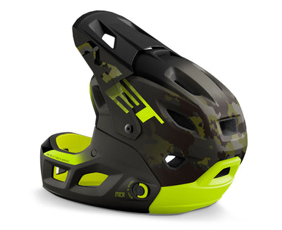 MET Parachute MCR MTB MIPS Cycling Helmet (Camo Lime Green Matt Glossy)