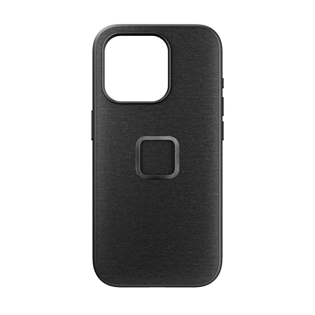 Peak Design Mobile Everyday Fabric Case For iPhone 15 Pro Max V2 (Charcoal) - BUMSONTHESADDLE