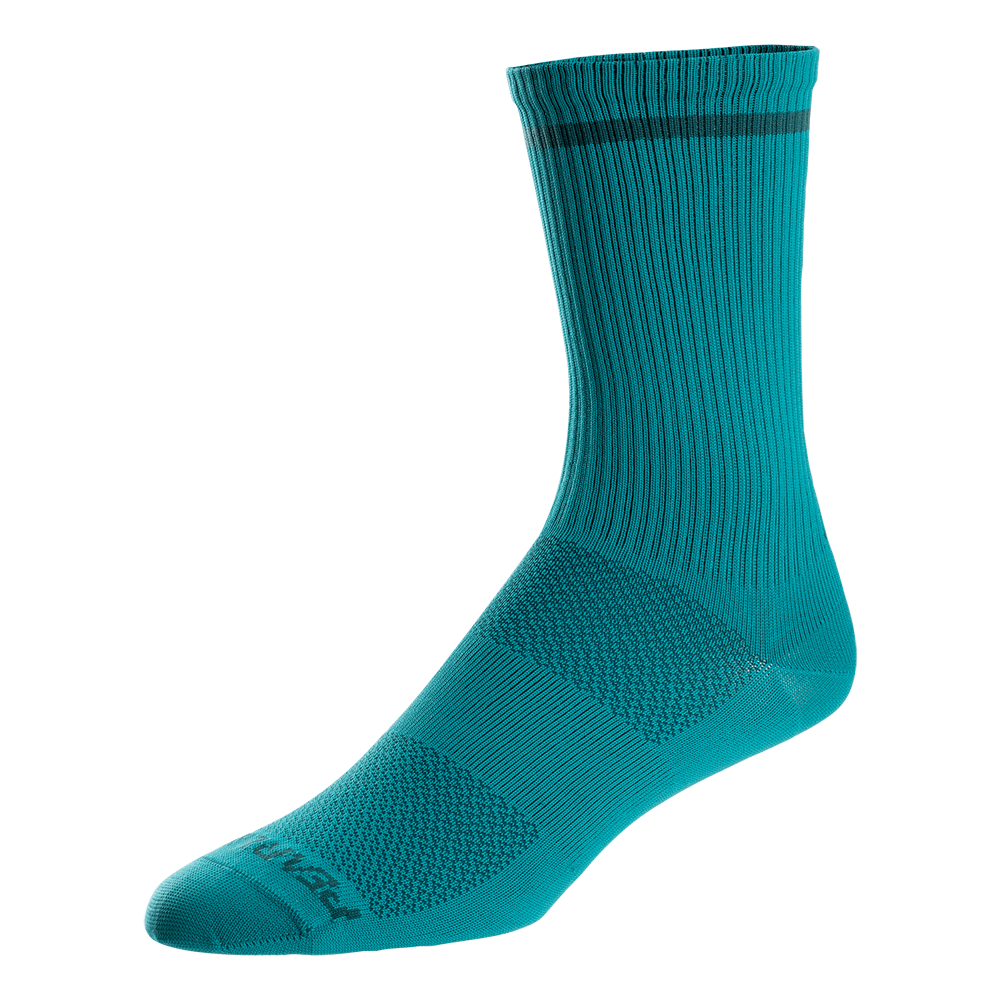 Pearl Izumi Transfer 7 Inch Unisex Cycling Socks (Gulf Teal Stripe) - BUMSONTHESADDLE