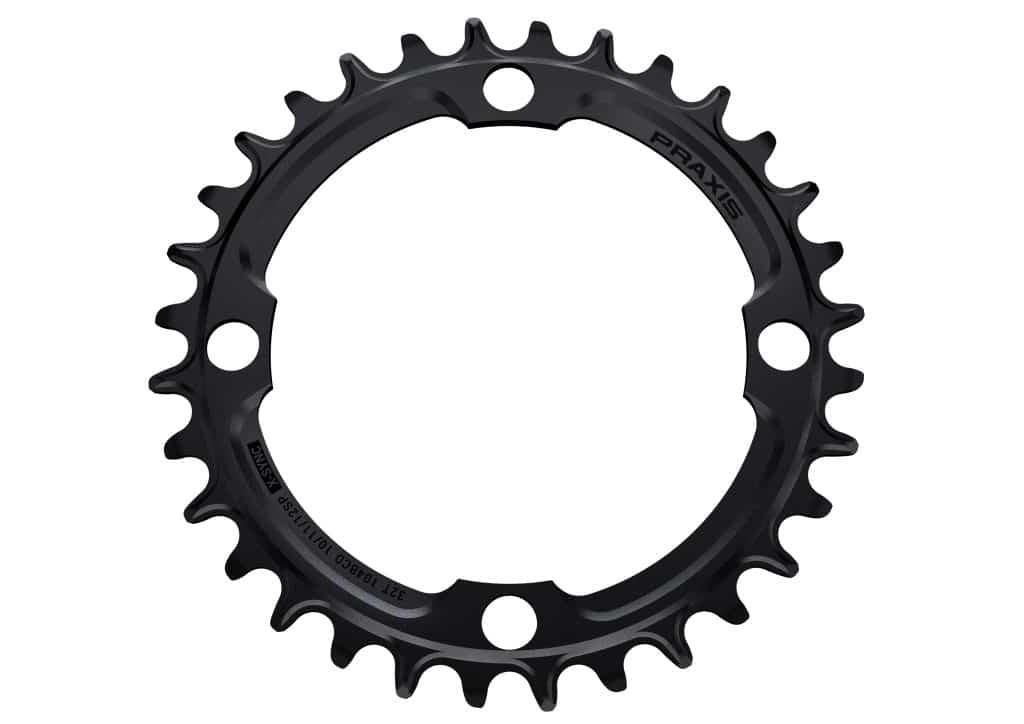 Praxis MTN E-Ring 104 BCD 10/11/12 Speed Chainring (Black) - BUMSONTHESADDLE
