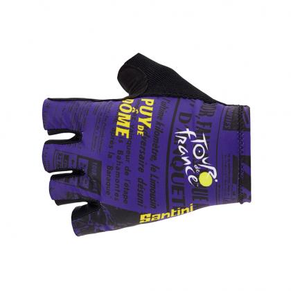 Santini Tour De France Puy De Dome Unisex Cycling Gloves (Printed)