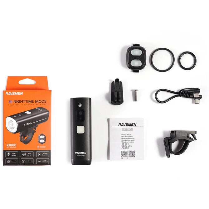 Ravemen K1800 1800 Front Light (Black)