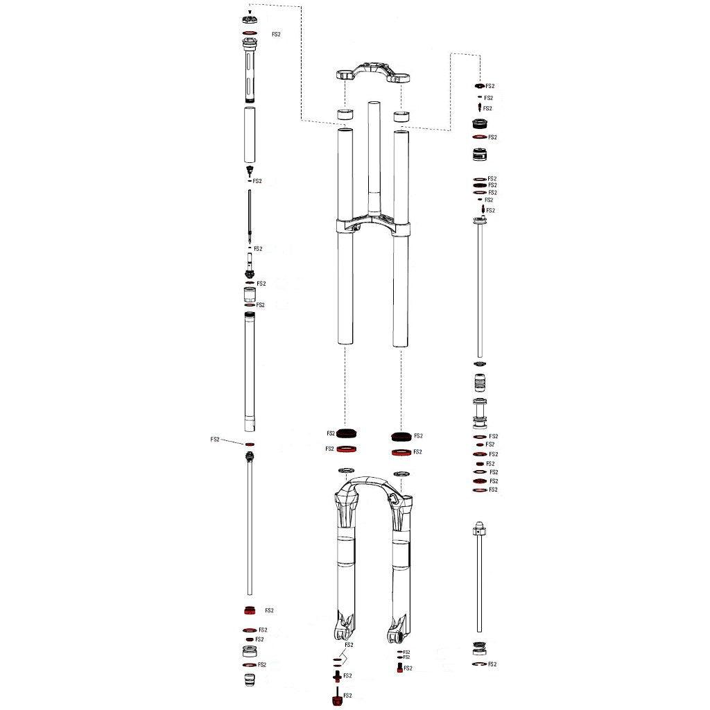 Rock Shox Spared for Fork Service Kit For Boxxer World Cup - BUMSONTHESADDLE