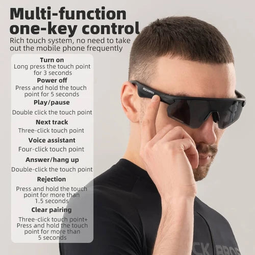 Rockbros SP251 Bluetooth Cycling Sunglasses (Gray)
