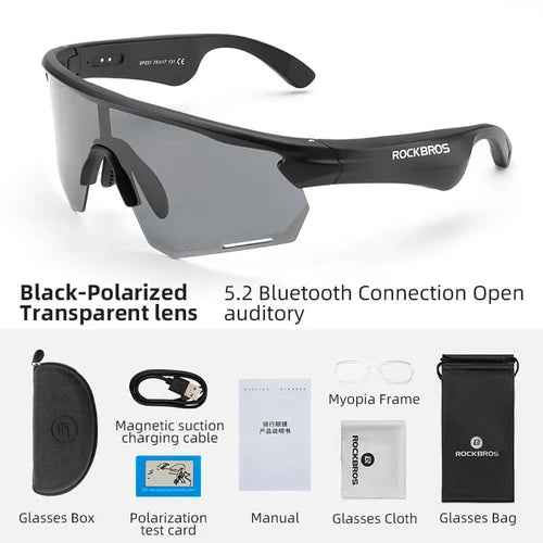 Rockbros SP251 Bluetooth Cycling Sunglasses (Gray)