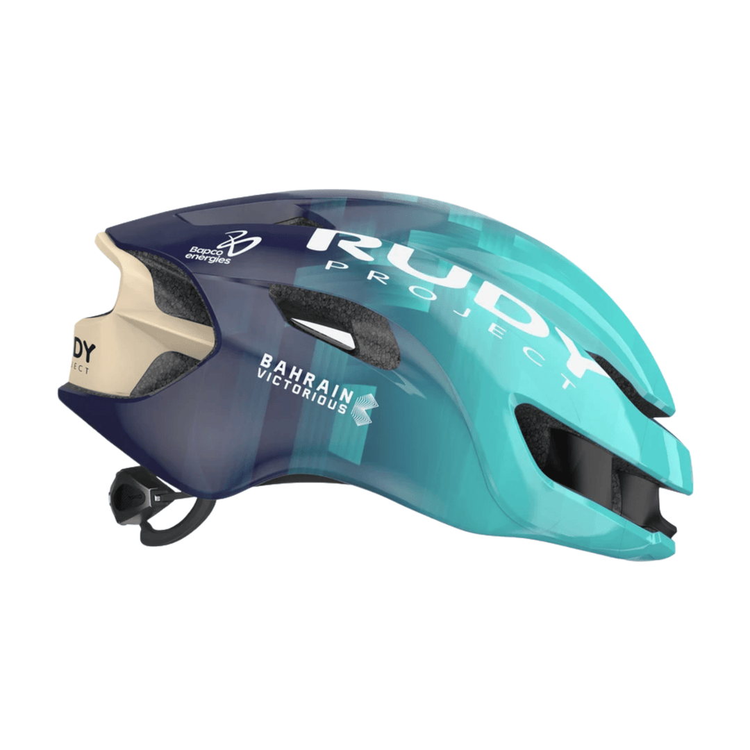 Rudy Project Nytron aero road cycling helmet, Team Bahrain Victorious Shiny, front view