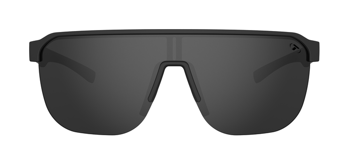 Tifosi Sanctum SL sunglasses, Blackout frame with Smoke polarized lens - front view